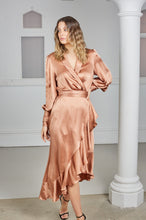 Load image into Gallery viewer, Silk Wrap Midi Dress
