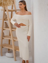 Load image into Gallery viewer, Minerva Cream Long Sleeve Dress
